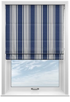 Laura Ashley Tiverton Stripe, Midnight - Roman Blind